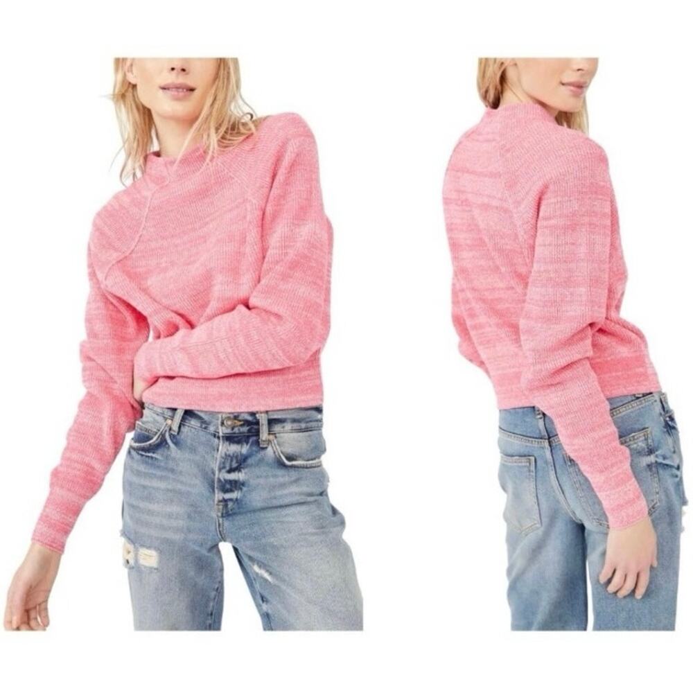 Free People Too Good Sweater in Camerlia Rose Pink Chunky Knit Cozy Effortless